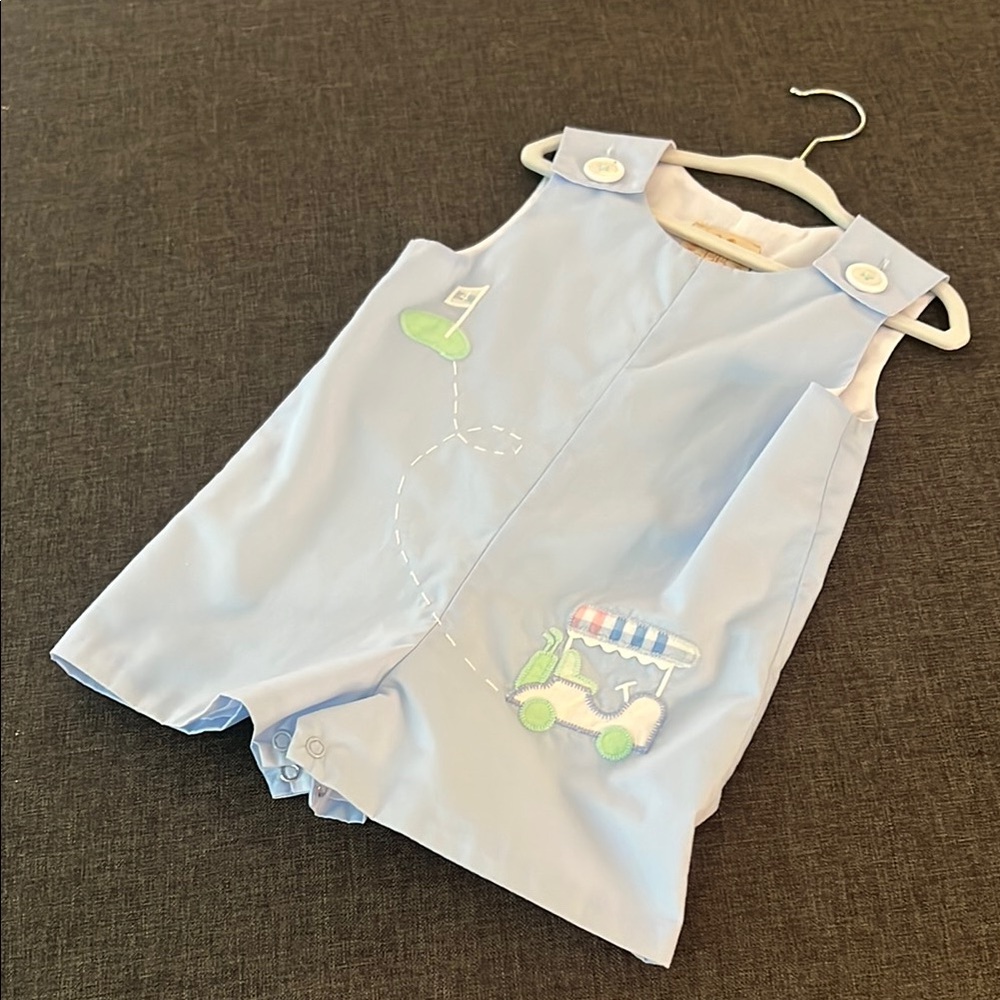 The Beaufort Bonnet Company Light Blue Golf Cart Romper